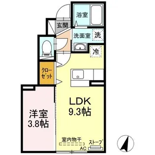 グランモアクラルテ【1階】の間取り