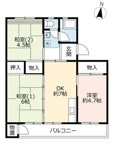 UR中登美第三【3階】の間取り