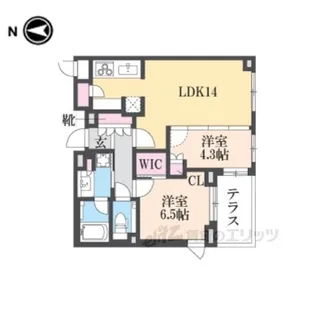クラッシィハウス京都御苑ザ・テラス【1階】の間取り