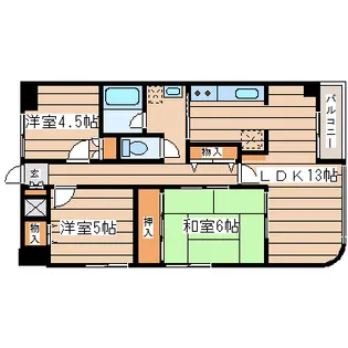 スカイコート上杉【8階】の間取り