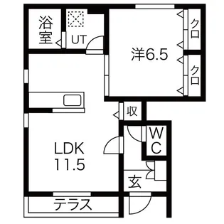 フィリア水前寺公園【1階】の間取り