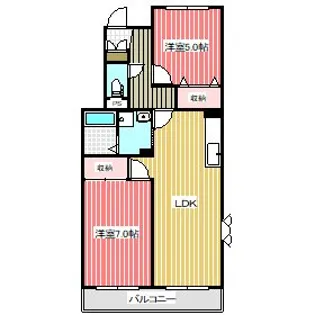 グランドゥール蕨 NAGAI【3階】の間取り