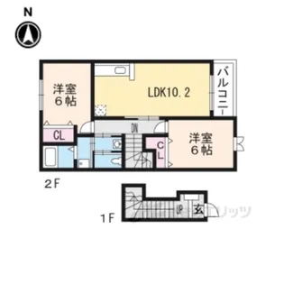 アルモニー・比叡【2階】の間取り