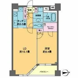 カスタリア高輪【3階】の間取り