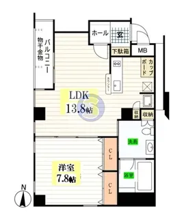 クリスタルグランツ京都高辻【3階】の間取り