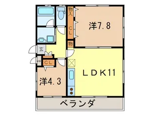 アネティス甲陽園【1階】の間取り