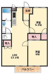 白池東ハイツ【2階】の間取り
