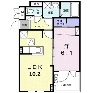 オーブ ドゥース III【1階】の間取り