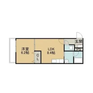 ベルマーレ八軒【4階】の間取り