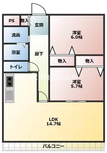 ハイツオレンジA【3階】の間取り
