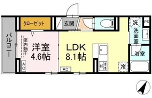 フラクタス南林間【2階】の間取り