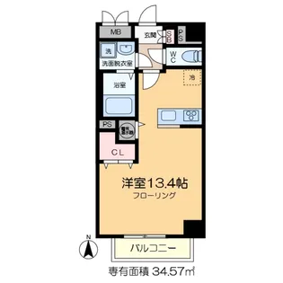 サンライズレジデンス【2階】の間取り