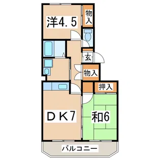 PLUNDOLE並木【5階】の間取り