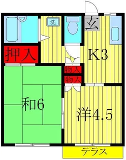 グリーンハイツ3番館【1階】の間取り