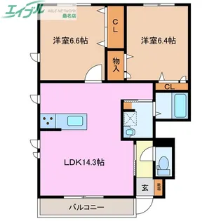 エテルノ レガーロC【1階】の間取り