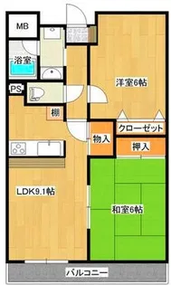 プルーリオン本町(JK)【3階】の間取り
