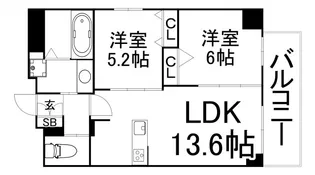 ナチュール天王寺【5階】の間取り