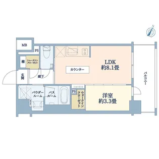 パレステージ茅ヶ崎2【6階】の間取り