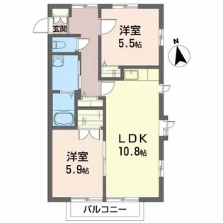 ベルデ・アルカディアA【2階】の間取り