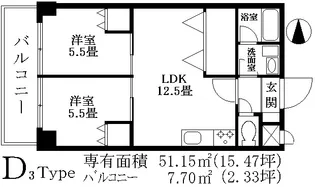 カサ・デ・宮前【3階】の間取り