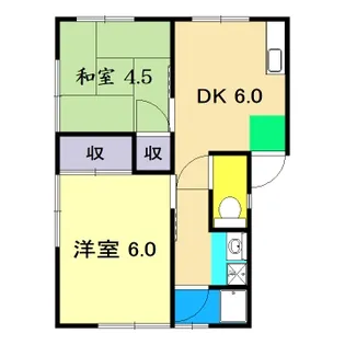 仲田ハイツ【2階】の間取り
