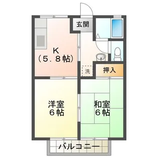 ベルハイツC【1階】の間取り