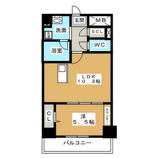 RESIDENCE丸の内七間町【3階】の間取り