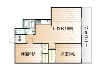 2LDKの間取り画像