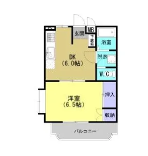 1DKの間取り画像
