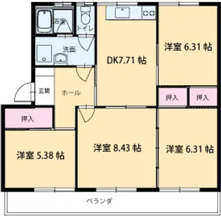 4DKの間取り画像