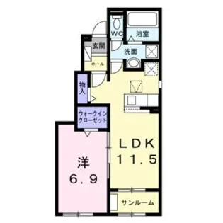 シュシュテラス【1階】の間取り