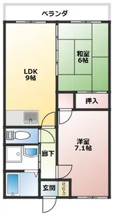 フローリッシュ二見【6階】の間取り