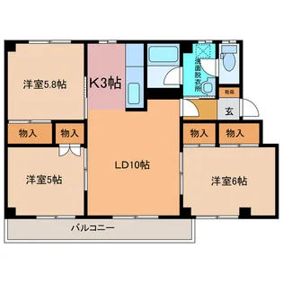 第二西武ハイツ【3階】の間取り