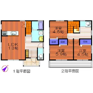 神奈川県鎌倉市城廻【一戸建】の間取り