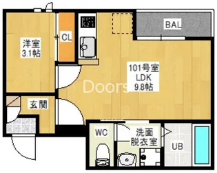 岡山県岡山市北区奥田1【アパート】の間取り