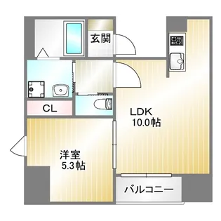 プレサンス三宮ディライト【12階】の間取り