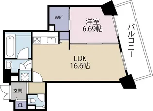 チャスカ茶屋町レジデンス【13階】の間取り