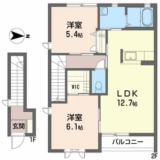 シャーメゾン鴨島 A棟【2階】の間取り