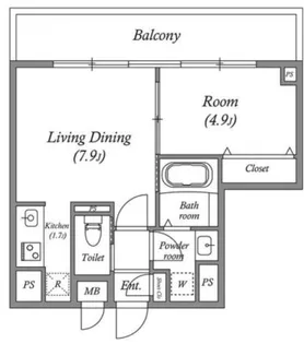 東京都千代田区内神田2【マンション】の間取り