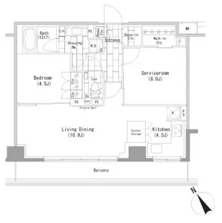 ザ・パークハビオ横浜山手【7階】の間取り