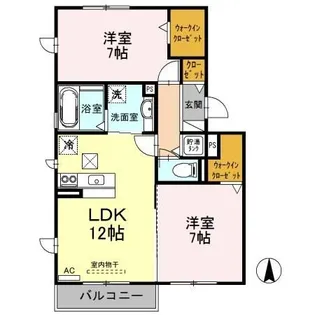 新潟県上越市東城町3【アパート】の間取り