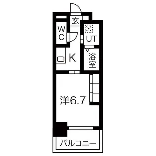 リシュドール伝馬【3階】の間取り
