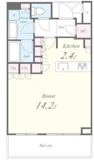白金ザ・スカイ East【6階】の間取り