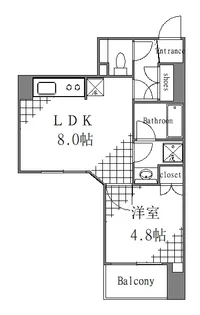 東京都中央区日本橋大伝馬町【マンション】の間取り