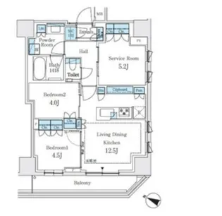 パークホームズ文京白山ヒルテラス【2階】の間取り