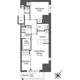 東京都渋谷区代々木2【マンション】の間取り