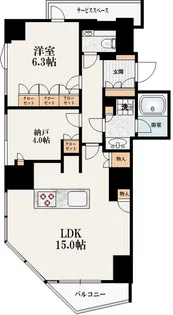 ジオ元赤坂【5階】の間取り