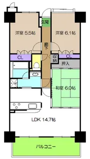 サーパス高須第3【6階】の間取り