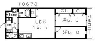 ステラウッド古室【2階】の間取り