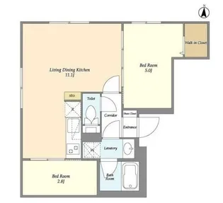 ウェルスクエアイズム下北沢WEST【1階】の間取り